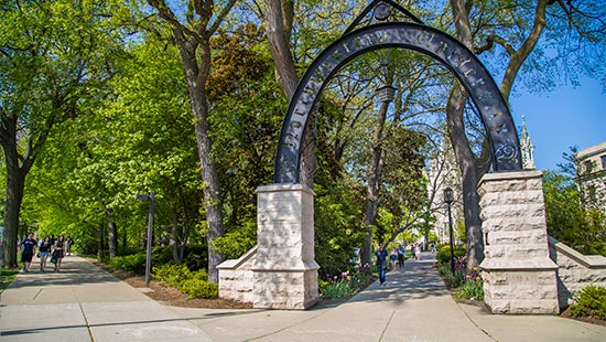 The arch on Evanston's campus